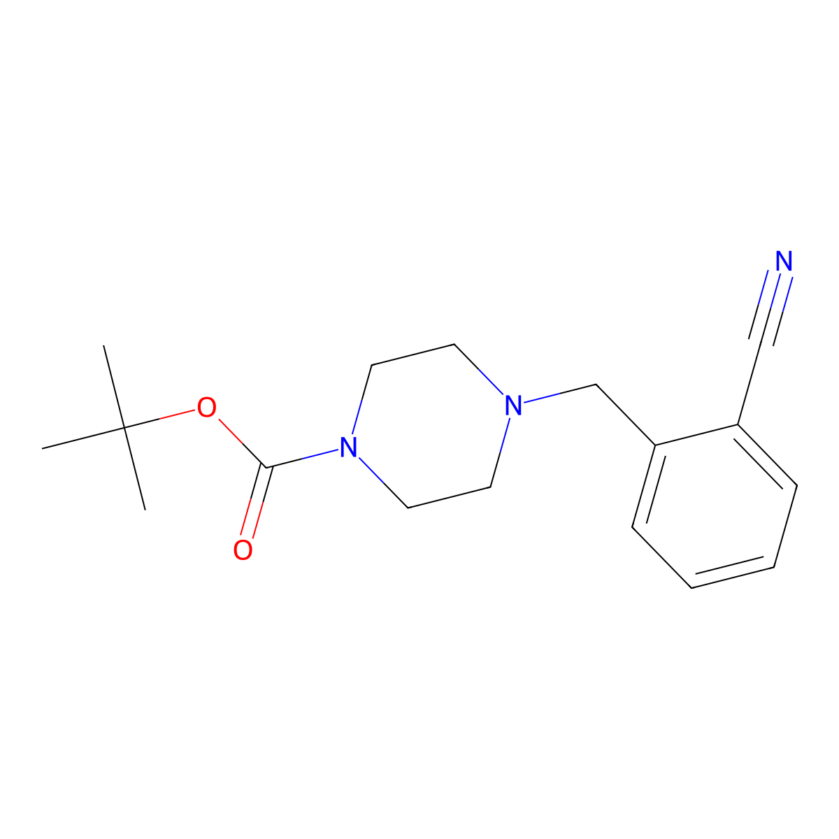Tert-butyl 4-(2-cyanobenzyl)piperazine-1-carboxylate molecular structure, CAS 2703756-90-3