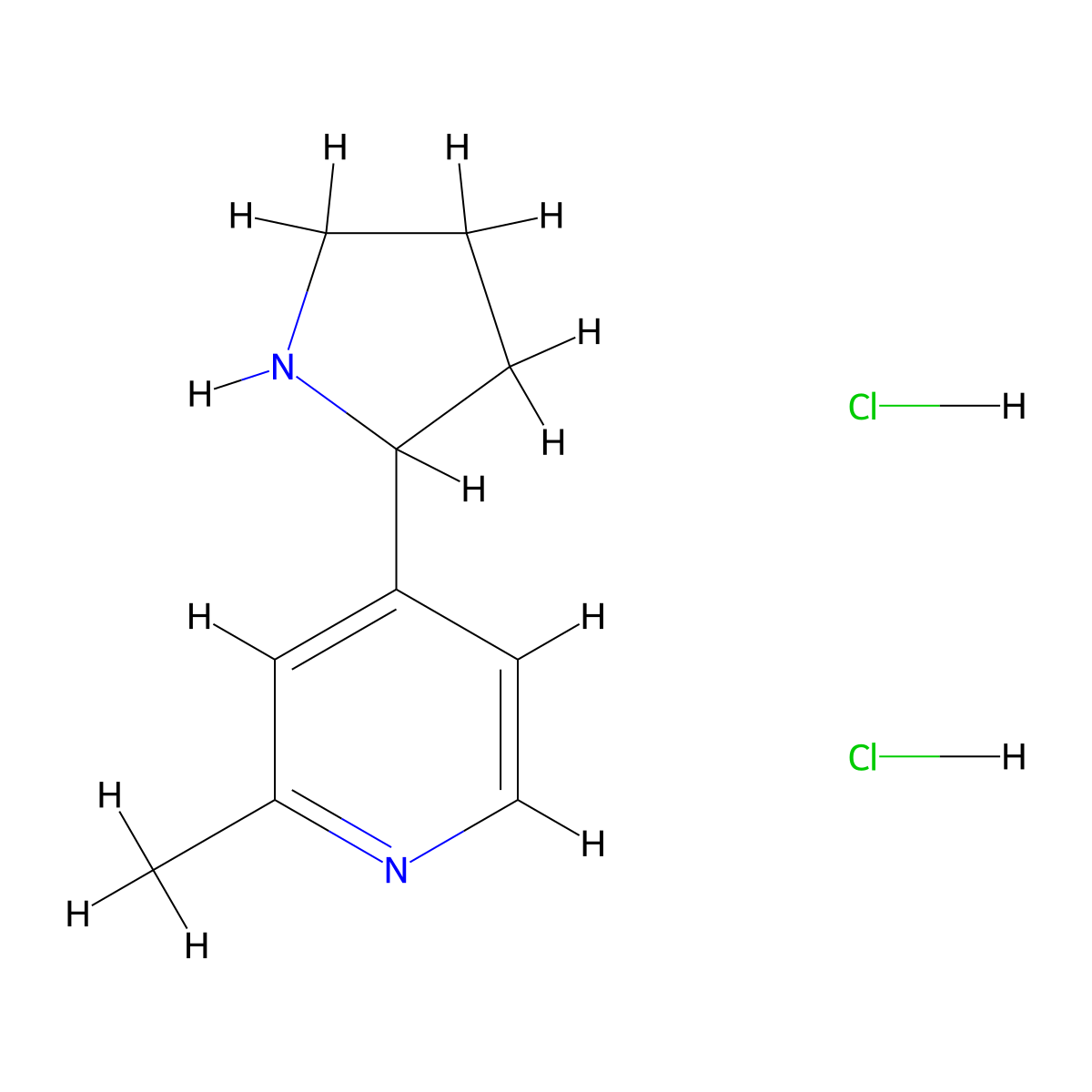 2-Methyl-4-(pyrrolidin-2-yl)pyridine dihydrochloride molecular structure, CAS 2703756-93-6