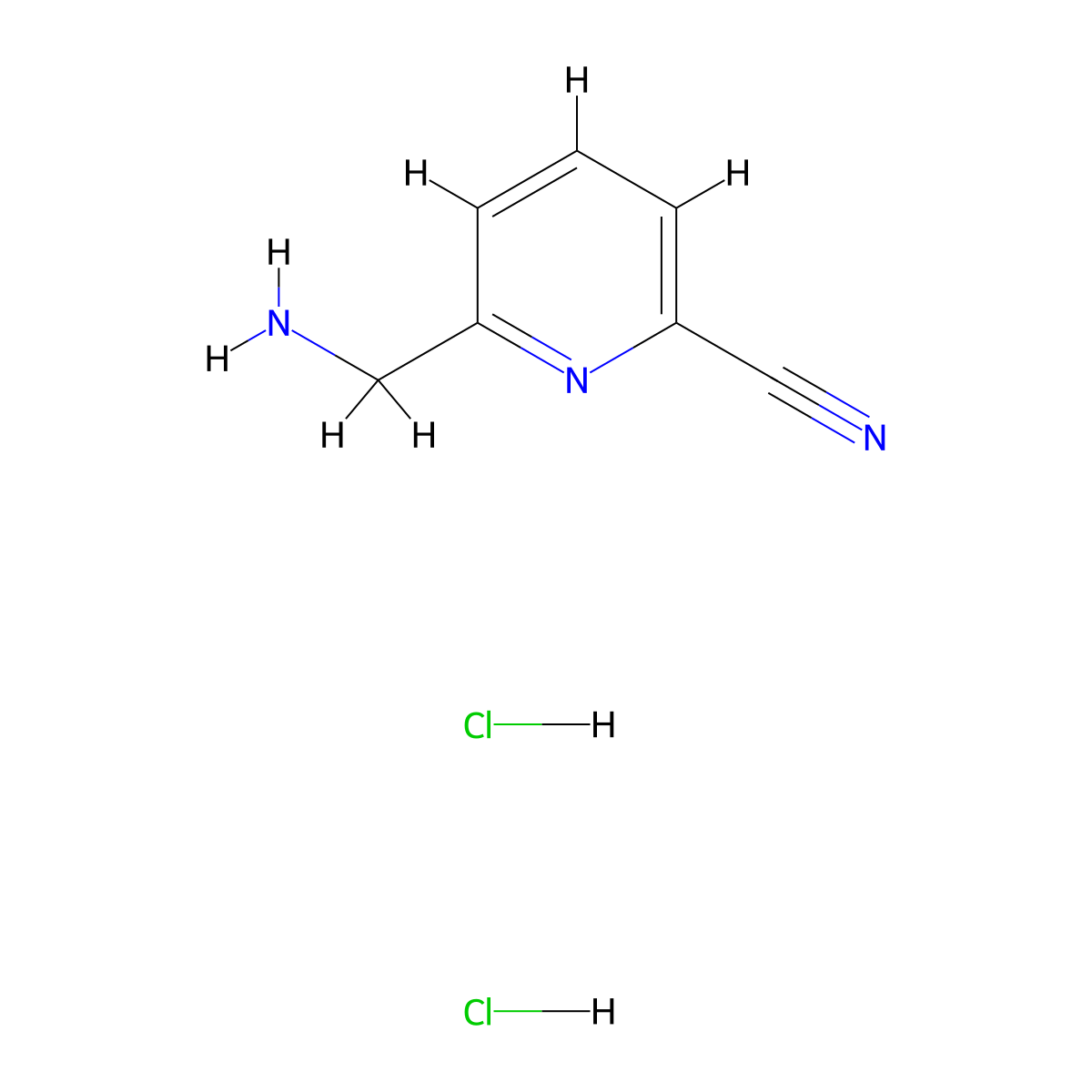 6-(Aminomethyl)picolinonitrile dihydrochloride molecular structure, CAS 2703756-98-1