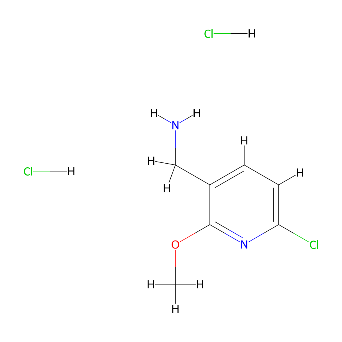 (6-Chloro-2-methoxypyridin-3-yl)methanamine dihydrochloride molecular structure, CAS 2703757-00-8