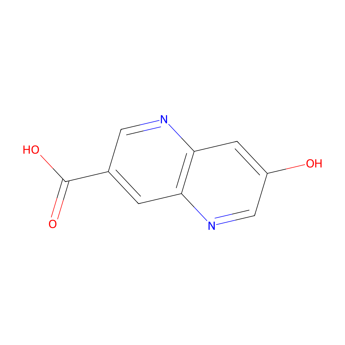 7-Hydroxy-1,5-naphthyridine-3-carboxylic acid molecular structure, CAS 2703757-06-4
