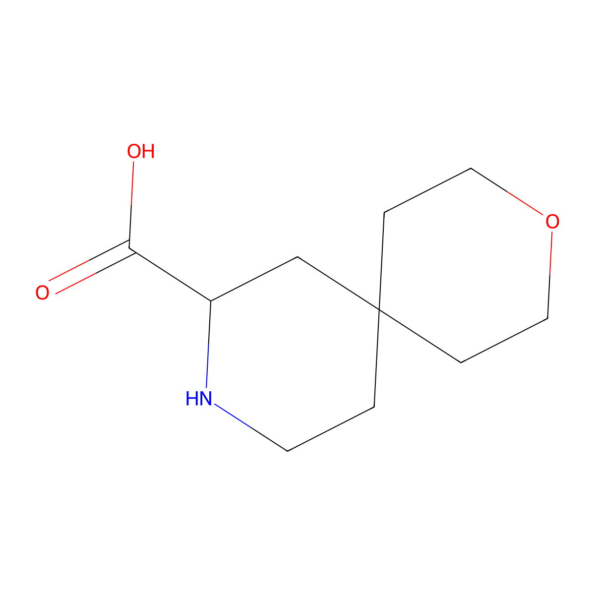 3-Oxa-9-azaspiro[5.5]undecane-8-carboxylic acid molecular structure, CAS 2703760-10-3