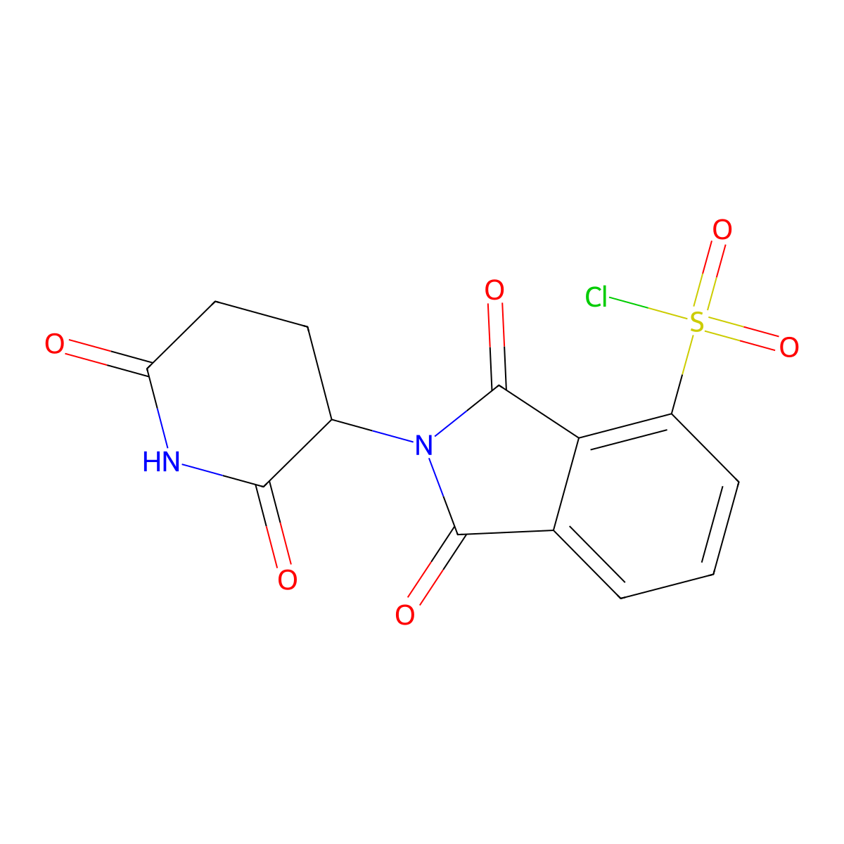 2-(2,6-dioxopiperidin-3-yl)-1,3-dioxo-2,3-dihydro-1H-isoindole-4-sulfonyl chloride molecular structure, CAS 2703760-68-1