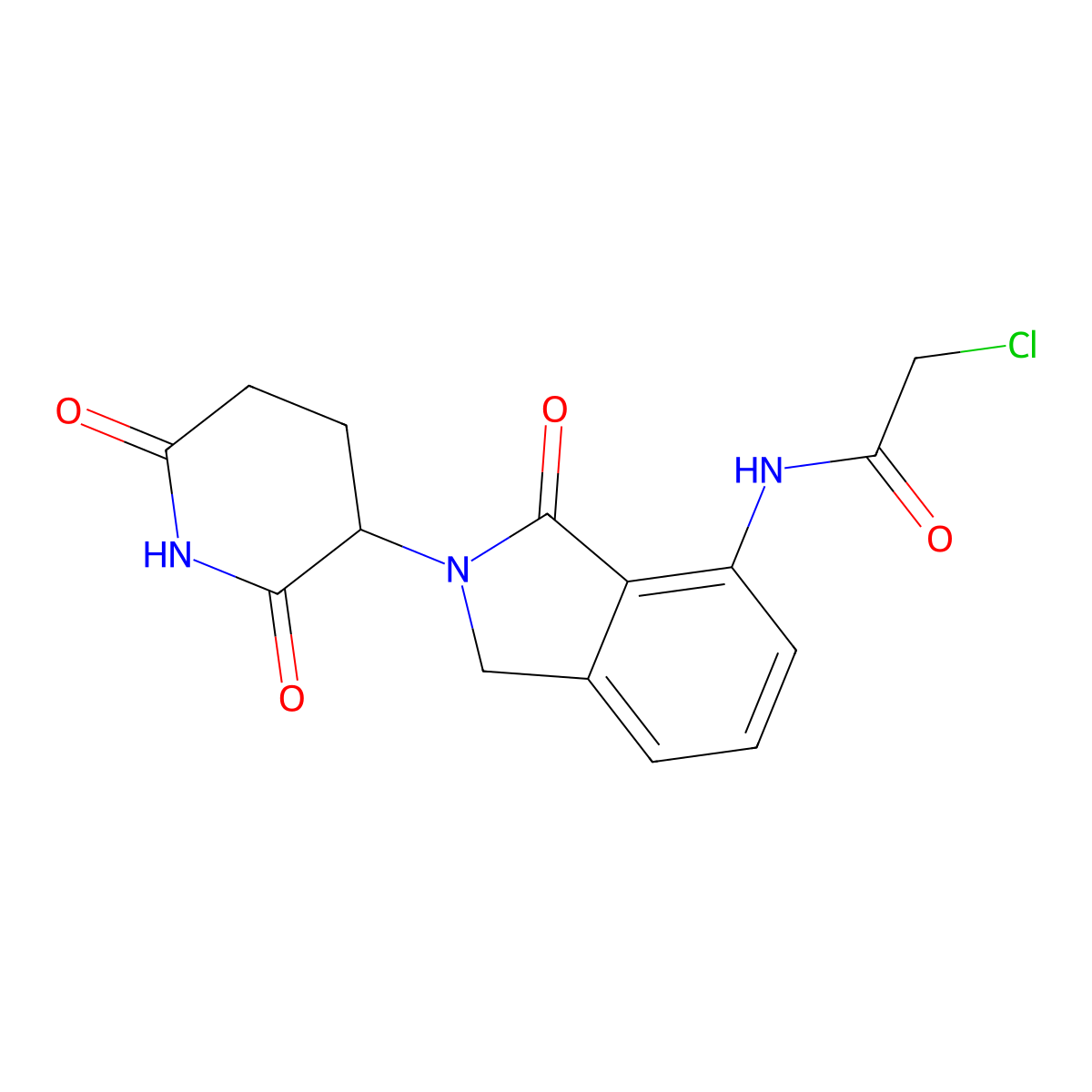 2-chloro-N-[2-(2,6-dioxopiperidin-3-yl)-3-oxo-2,3-dihydro-1H-isoindol-4-yl]acetamide molecular structure, CAS 2703760-83-0