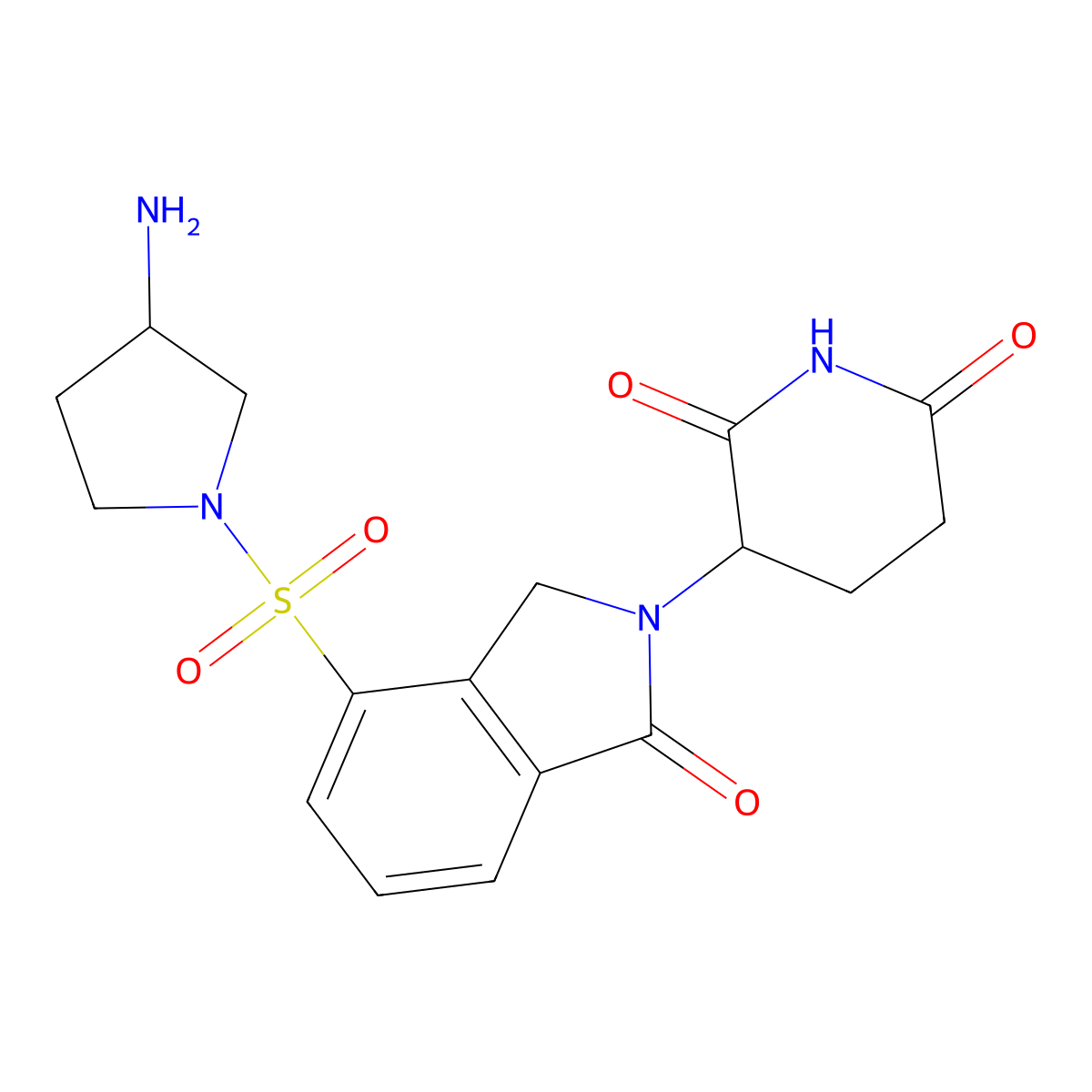 3-{4-[(3-aminopyrrolidin-1-yl)sulfonyl]-1-oxo-2,3-dihydro-1H-isoindol-2-yl}piperidine-2,6-dione molecular structure, CAS 2703760-98-7