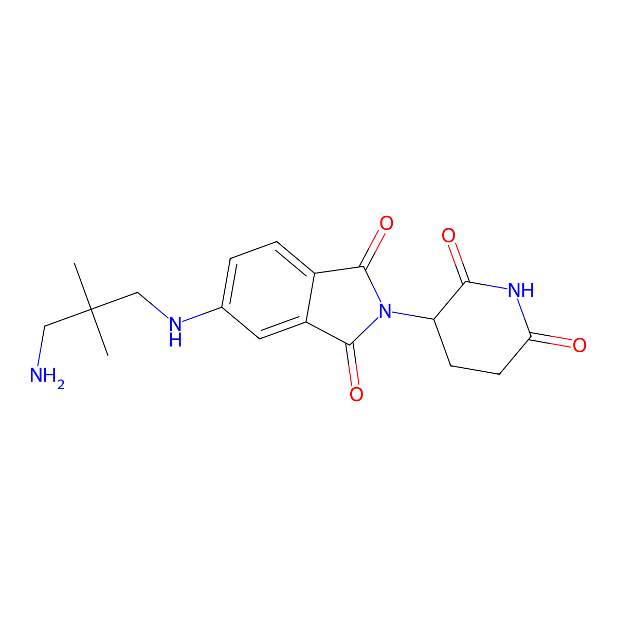 5-[(3-Amino-2,2-dimethyl-propyl)amino]-2-(2,6-dioxo-3-piperidyl)isoindoline-1,3-dione molecular structure, CAS 2703761-01-5