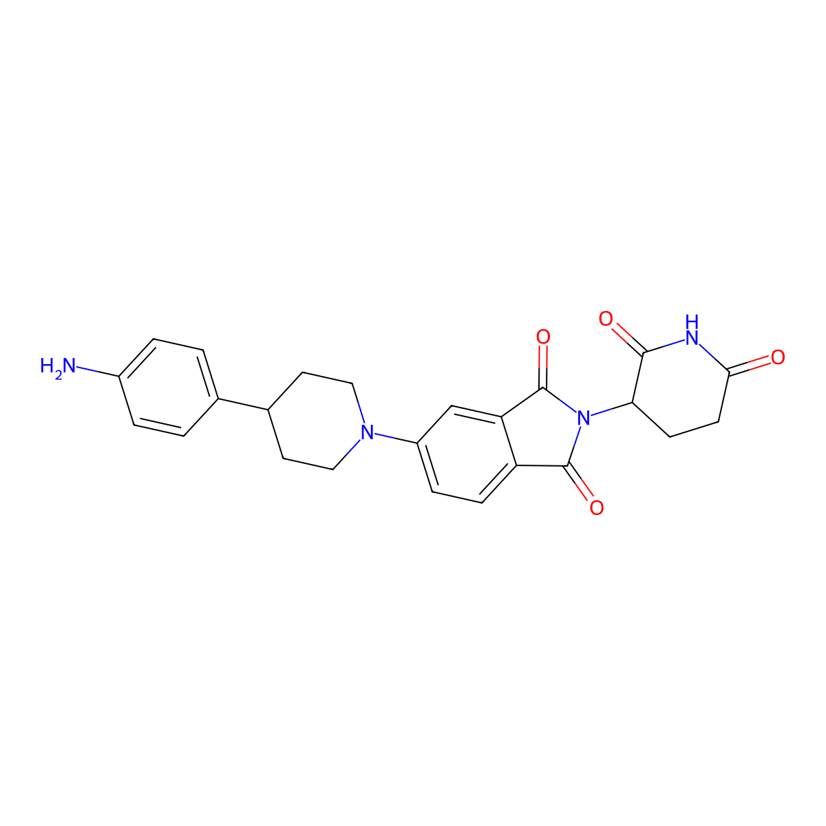 5-[4-(4-aminophenyl)piperidin-1-yl]-2-(2,6-dioxopiperidin-3-yl)-2,3-dihydro-1H-isoindole-1,3-dione molecular structure, CAS 2703761-19-5