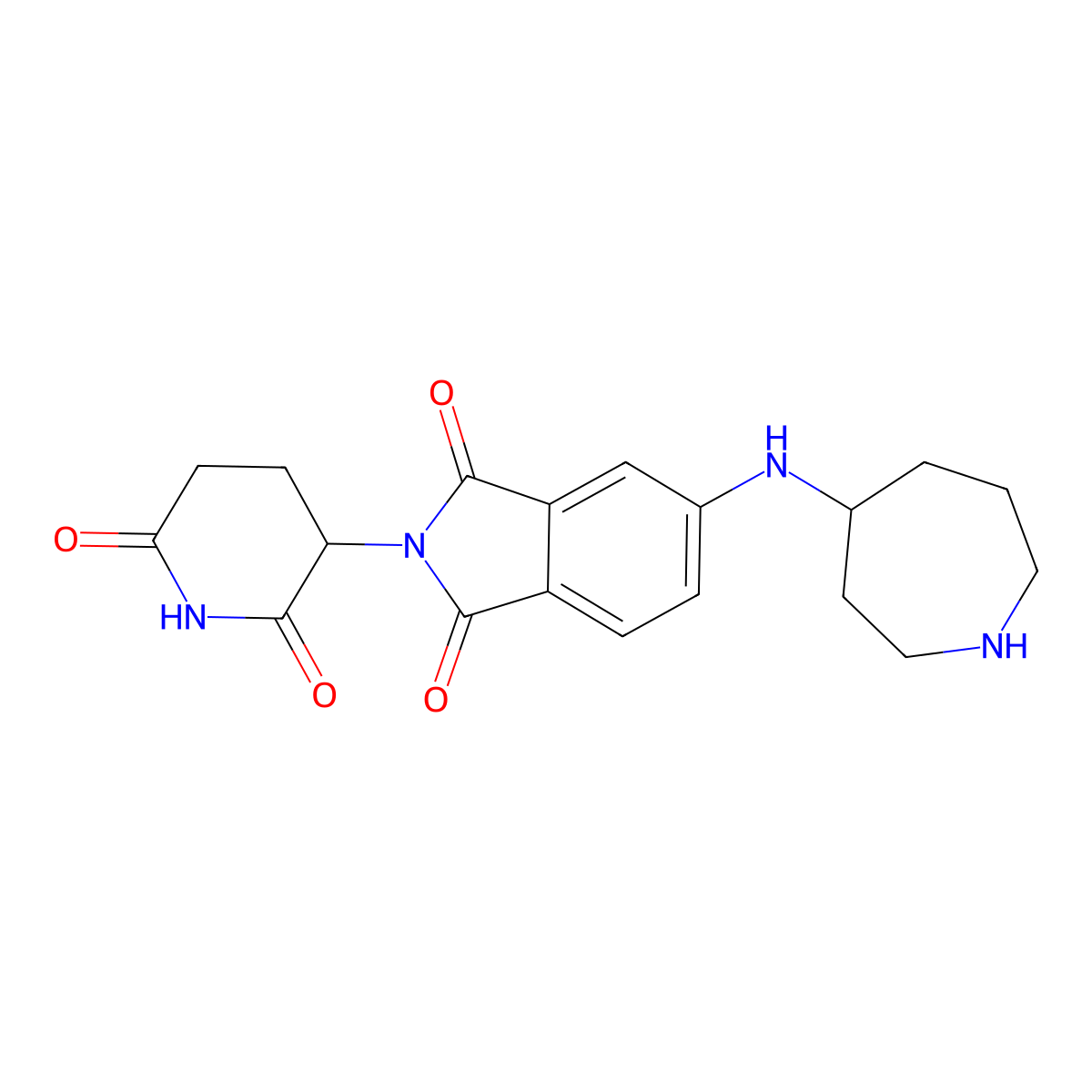 5-[(azepan-4-yl)amino]-2-(2,6-dioxopiperidin-3-yl)-2,3-dihydro-1H-isoindole-1,3-dione molecular structure, CAS 2703761-27-5