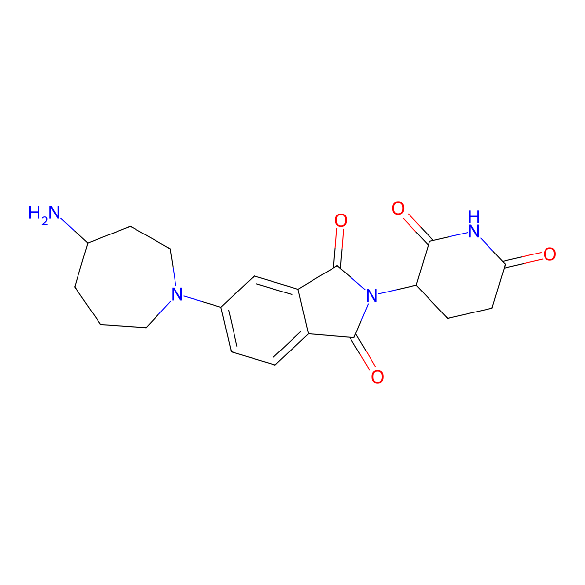 5-(4-aminoazepan-1-yl)-2-(2,6-dioxopiperidin-3-yl)-2,3-dihydro-1H-isoindole-1,3-dione molecular structure, CAS 2703762-52-9