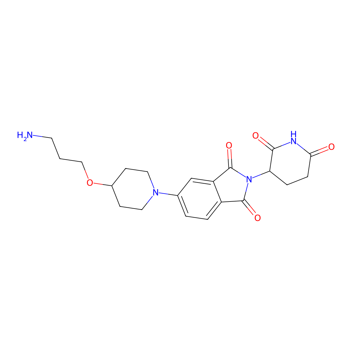 5-[4-(3-aminopropoxy)piperidin-1-yl]-2-(2,6-dioxopiperidin-3-yl)-2,3-dihydro-1H-isoindole-1,3-dione molecular structure, CAS 2703762-53-0