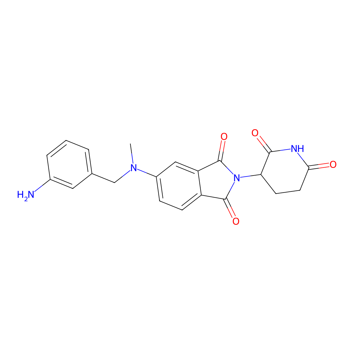 5-{[(3-aminophenyl)methyl](methyl)amino}-2-(2,6-dioxopiperidin-3-yl)-2,3-dihydro-1H-isoindole-1,3-dione molecular structure, CAS 2703763-84-0