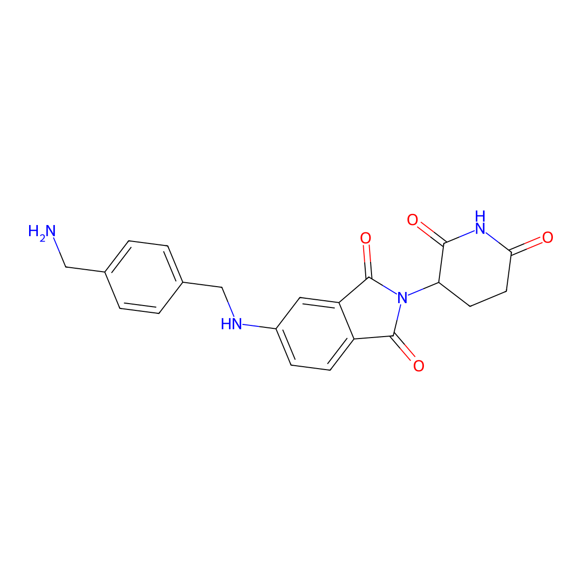 5-({[4-(aminomethyl)phenyl]methyl}amino)-2-(2,6-dioxopiperidin-3-yl)-2,3-dihydro-1H-isoindole-1,3-dione molecular structure, CAS 2703763-85-1