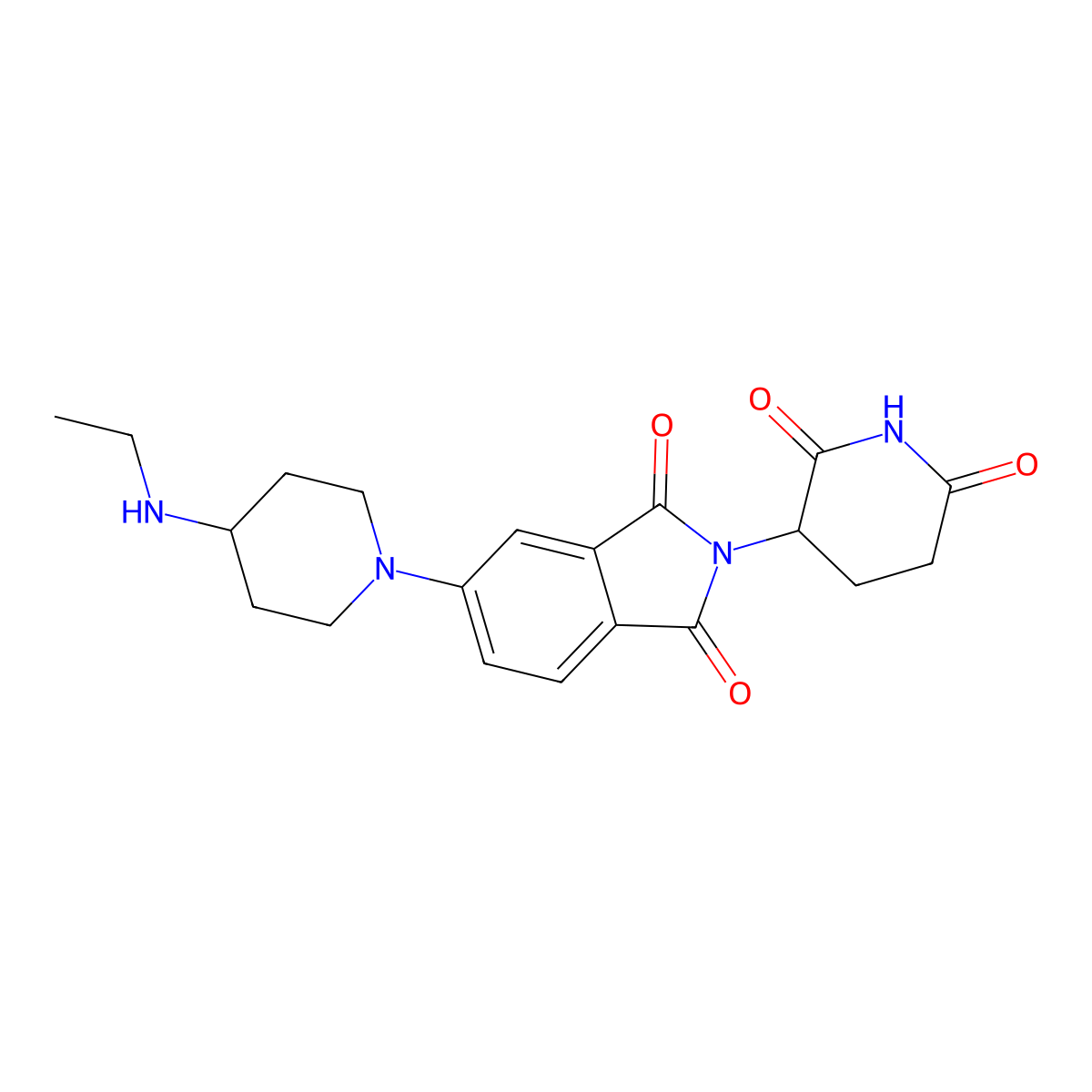 2-(2,6-dioxopiperidin-3-yl)-5-[4-(ethylamino)piperidin-1-yl]-2,3-dihydro-1H-isoindole-1,3-dione molecular structure, CAS 2703763-91-9