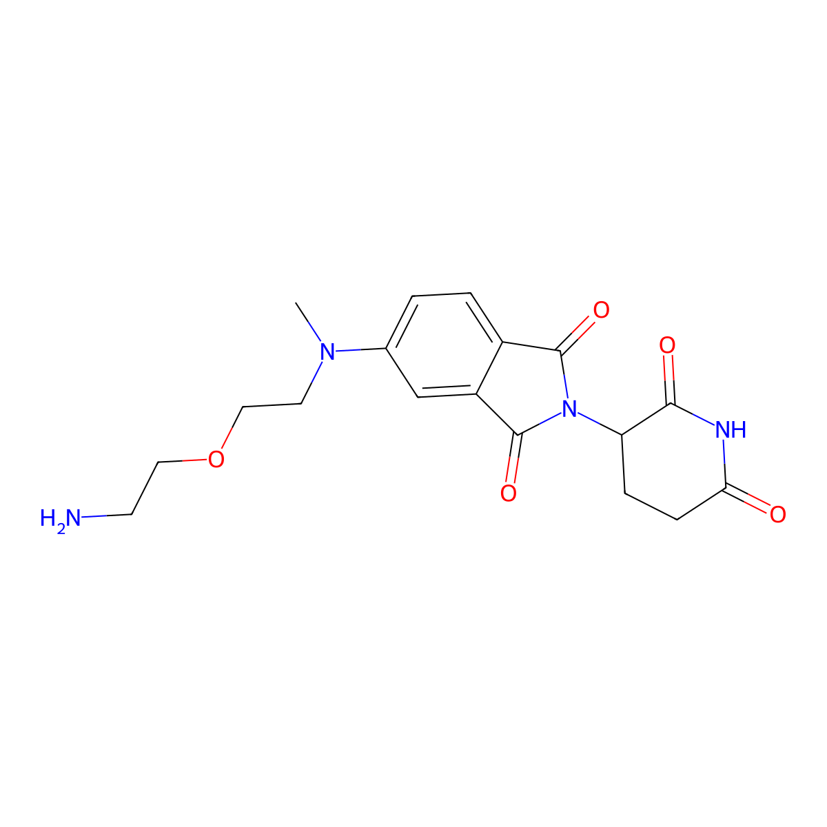 5-[2-(2-Aminoethoxy)ethyl-methyl-amino]-2-(2,6-dioxo-3-piperidyl)isoindoline-1,3-dione molecular structure, CAS 2703764-05-8