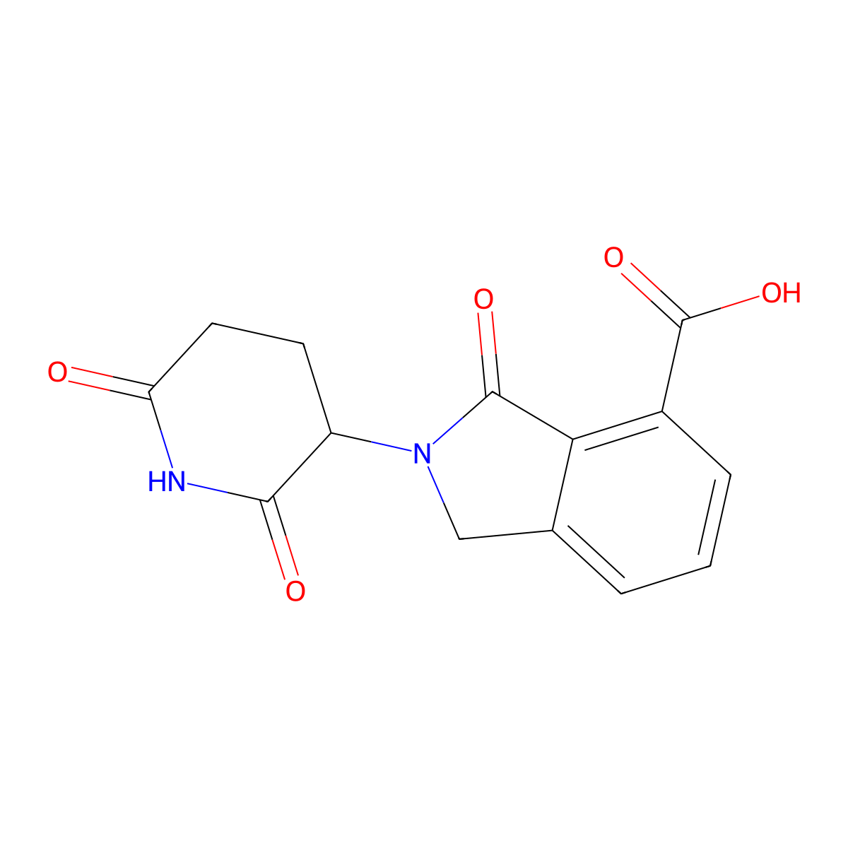 2-(2,6-dioxopiperidin-3-yl)-3-oxo-2,3-dihydro-1H-isoindole-4-carboxylic acid molecular structure, CAS 2703764-14-9