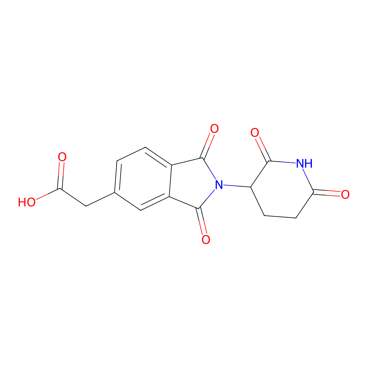 2-[2-(2,6-dioxopiperidin-3-yl)-1,3-dioxo-2,3-dihydro-1H-isoindol-5-yl]acetic acid molecular structure, CAS 2703764-18-3