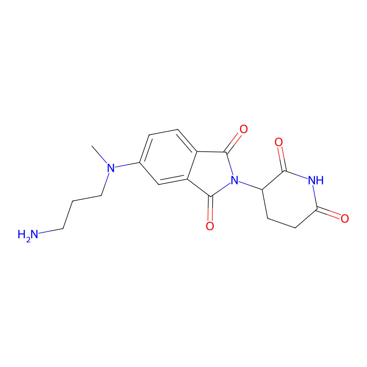 5-[(3-aminopropyl)(methyl)amino]-2-(2,6-dioxopiperidin-3-yl)-2,3-dihydro-1H-isoindole-1,3-dione molecular structure, CAS 2703764-23-0