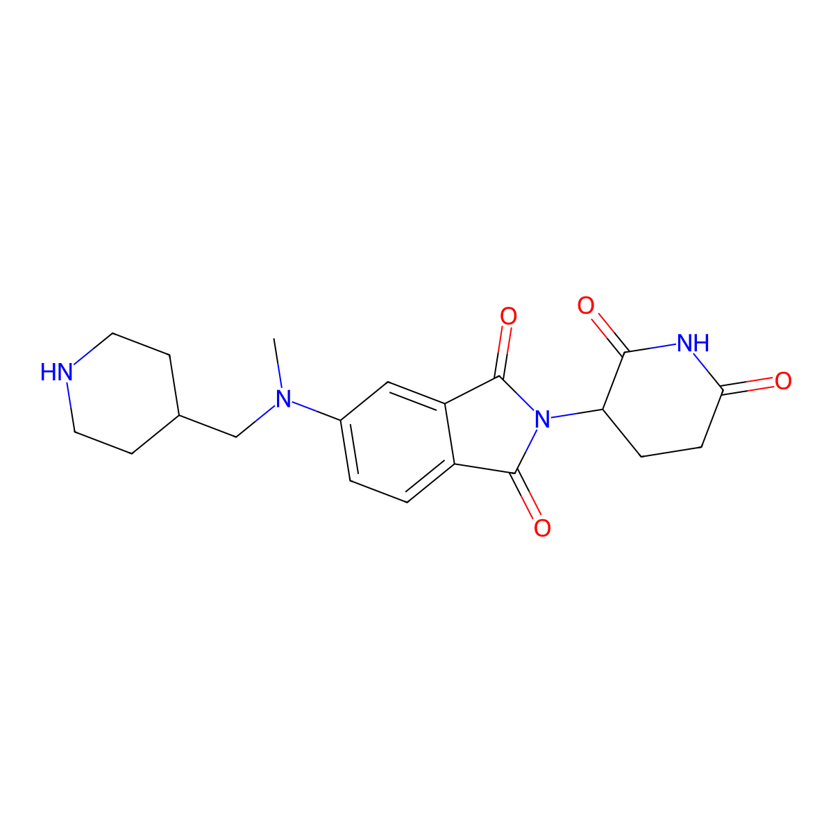 2-(2,6-dioxopiperidin-3-yl)-5-{methyl[(piperidin-4-yl)methyl]amino}-2,3-dihydro-1H-isoindole-1,3-dione molecular structure, CAS 2703764-89-8