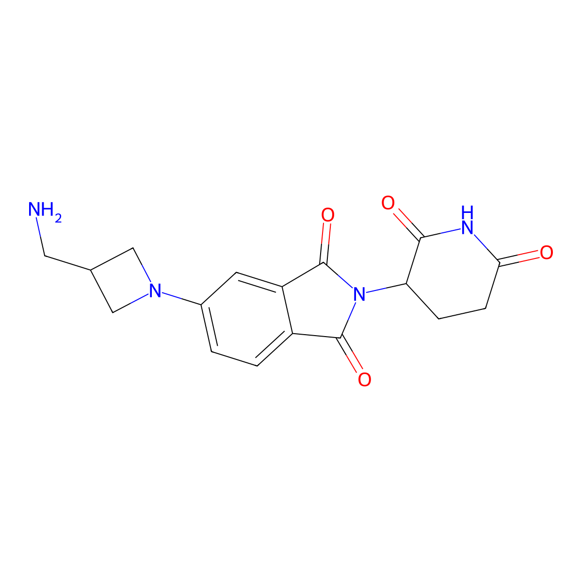 5-[3-(aminomethyl)azetidin-1-yl]-2-(2,6-dioxopiperidin-3-yl)-2,3-dihydro-1H-isoindole-1,3-dione molecular structure, CAS 2703765-00-6