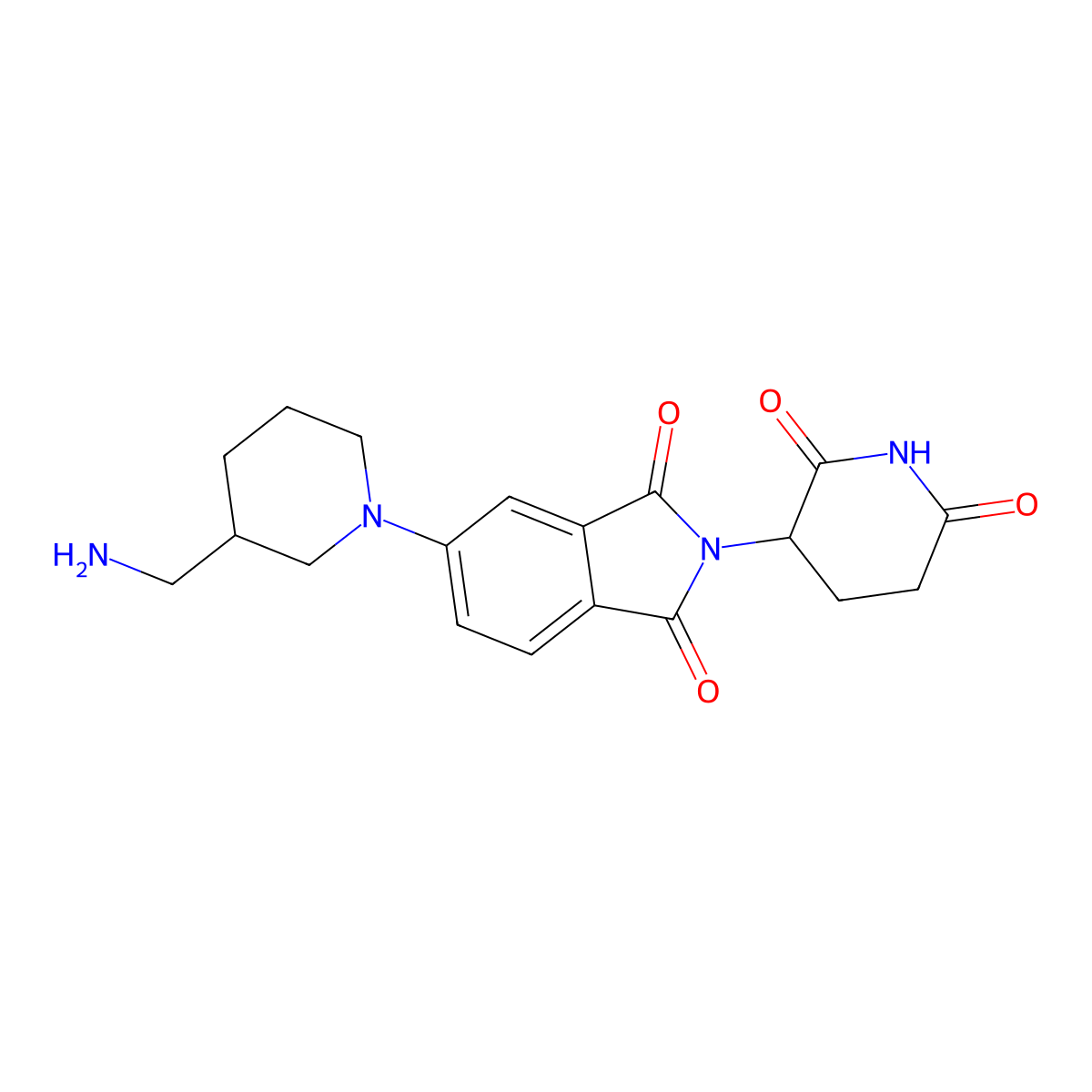 5-[3-(aminomethyl)piperidin-1-yl]-2-(2,6-dioxopiperidin-3-yl)-2,3-dihydro-1H-isoindole-1,3-dione molecular structure, CAS 2703765-70-0