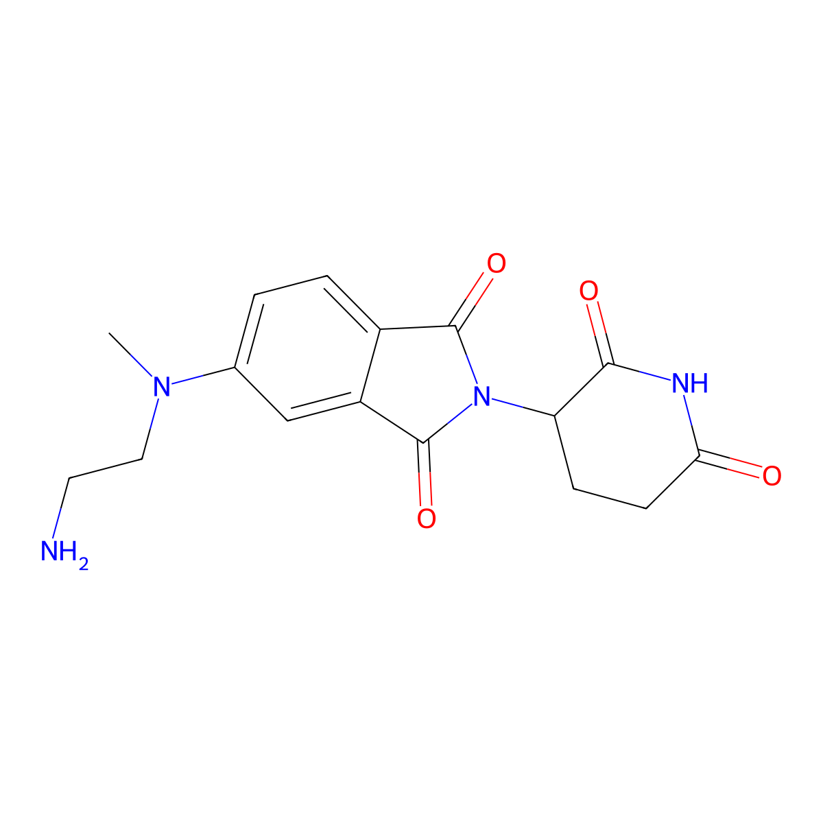 5-[(2-aminoethyl)(methyl)amino]-2-(2,6-dioxopiperidin-3-yl)-2,3-dihydro-1H-isoindole-1,3-dione molecular structure, CAS 2703767-67-1