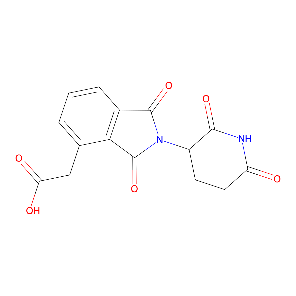 2-(2-(2,6-dioxopiperidin-3-yl)-1,3-dioxo-2,3-dihydro-1H-isoindol-4-yl)acetic acid molecular structure, CAS 2703768-04-9