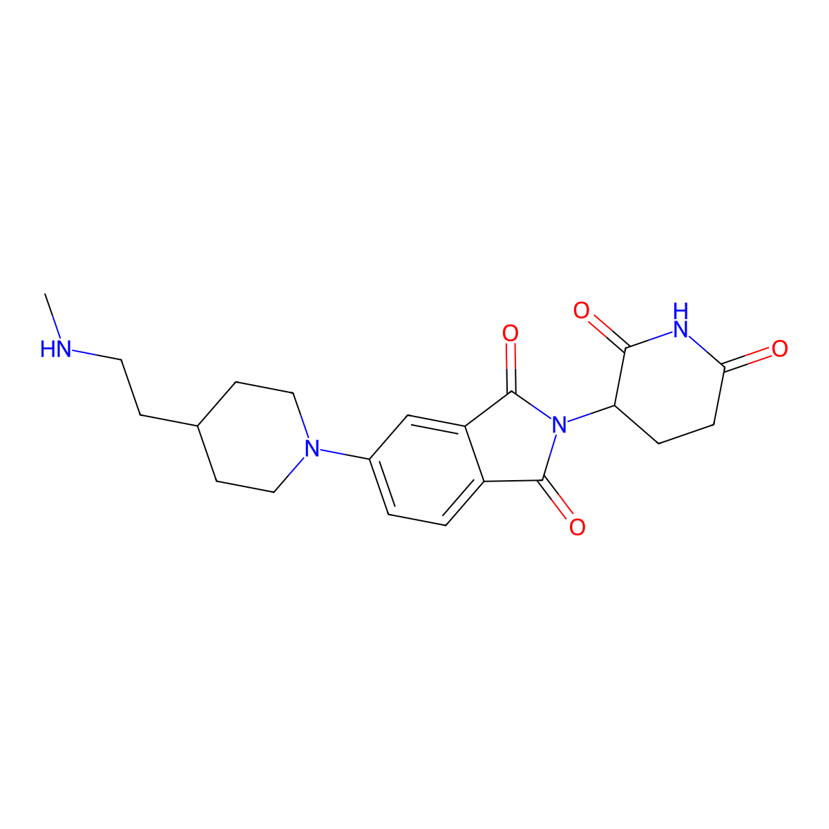 2-(2,6-dioxopiperidin-3-yl)-5-{4-[2-(methylamino)ethyl]piperidin-1-yl}-2,3-dihydro-1H-isoindole-1,3-dione molecular structure, CAS 2703768-26-5