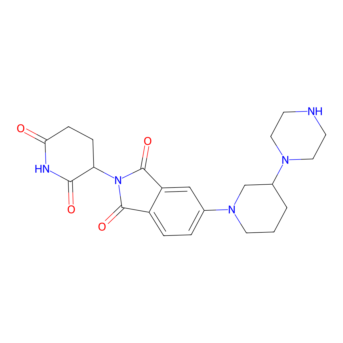 2-(2,6-dioxopiperidin-3-yl)-5-[3-(piperazin-1-yl)piperidin-1-yl]-2,3-dihydro-1H-isoindole-1,3-dione molecular structure, CAS 2703769-34-8