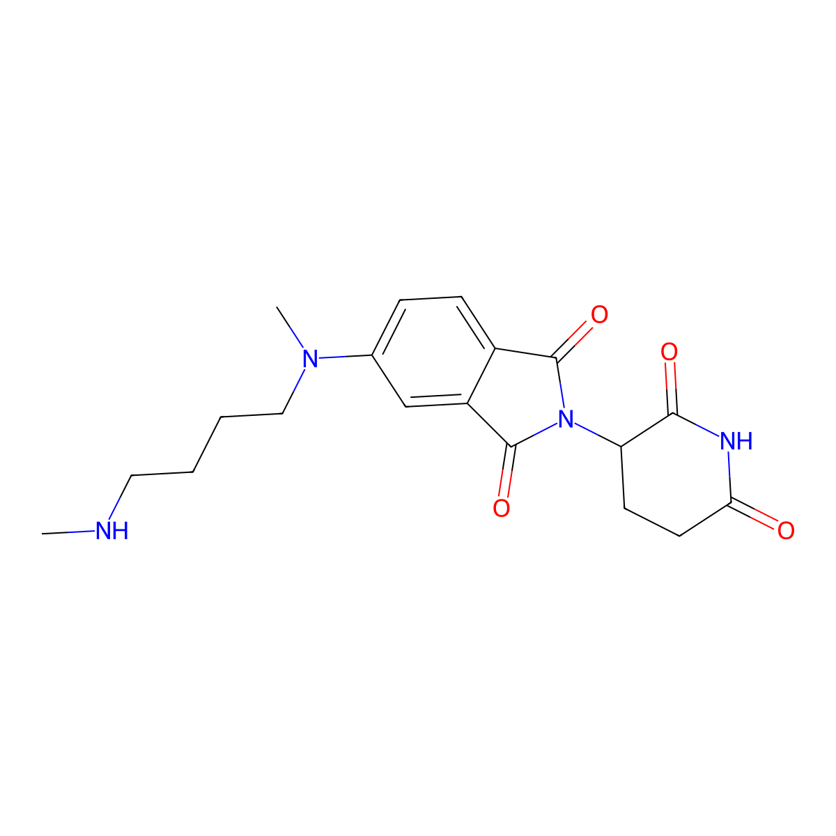 2-(2,6-Dioxo-3-piperidyl)-5-[methyl-[4-(methylamino)butyl]amino]isoindoline-1,3-dione molecular structure, CAS 2703769-37-1