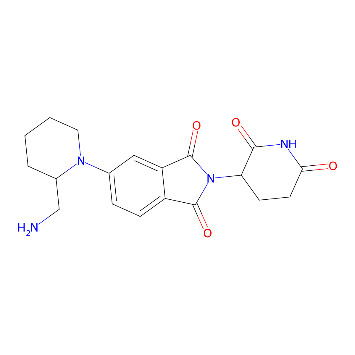 5-[2-(aminomethyl)piperidin-1-yl]-2-(2,6-dioxopiperidin-3-yl)-2,3-dihydro-1H-isoindole-1,3-dione molecular structure, CAS 2703769-41-7