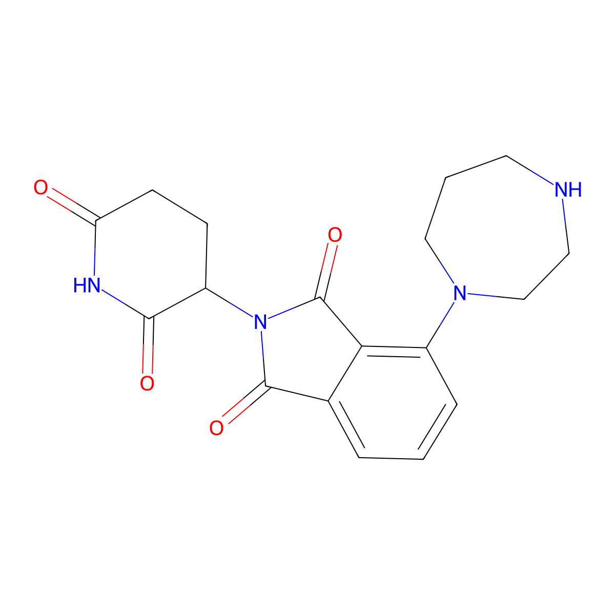 4-(1,4-diazepan-1-yl)-2-(2,6-dioxopiperidin-3-yl)-2,3-dihydro-1H-isoindole-1,3-dione molecular structure, CAS 2703769-70-2
