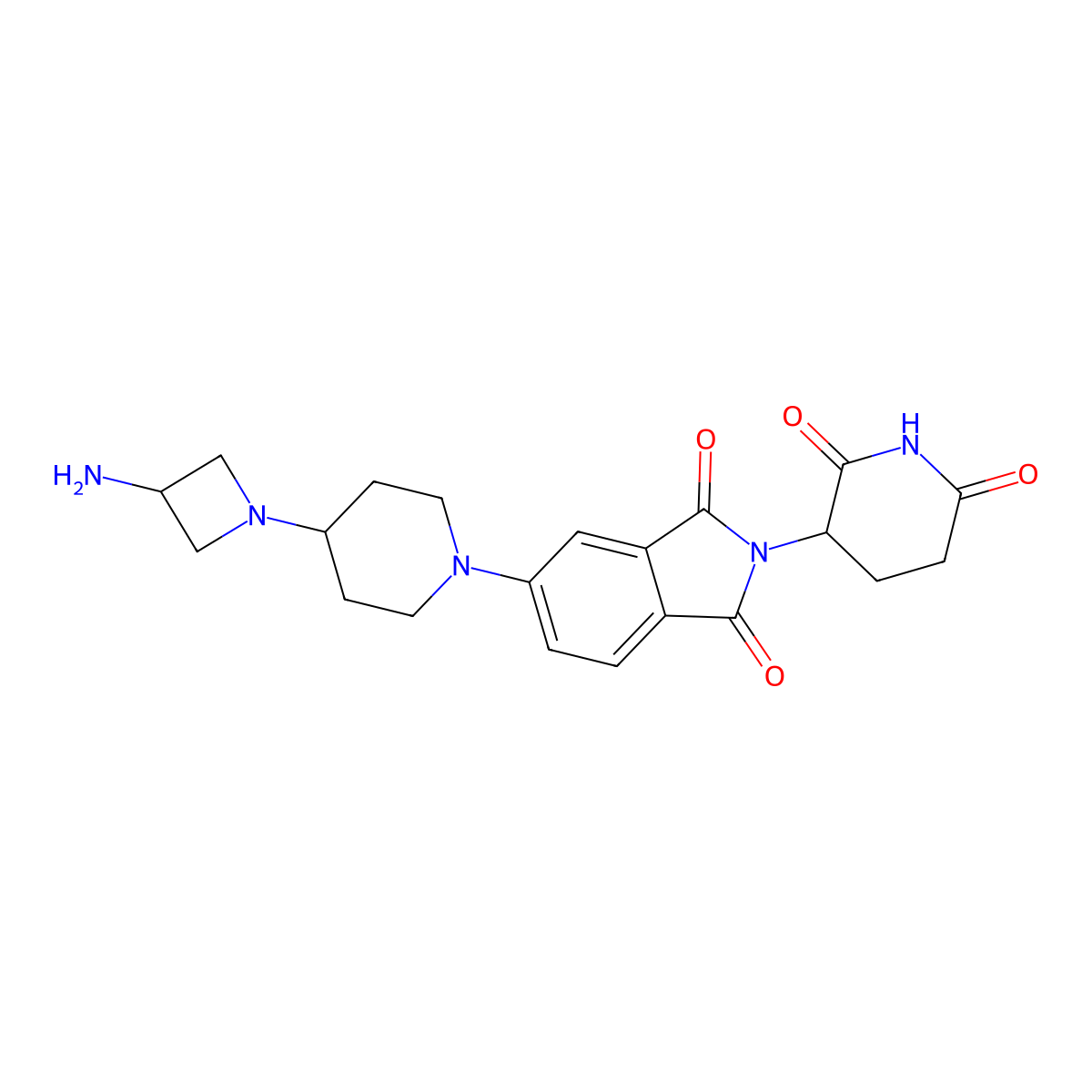 5-[4-(3-aminoazetidin-1-yl)piperidin-1-yl]-2-(2,6-dioxopiperidin-3-yl)-2,3-dihydro-1H-isoindole-1,3-dione molecular structure, CAS 2703770-14-1
