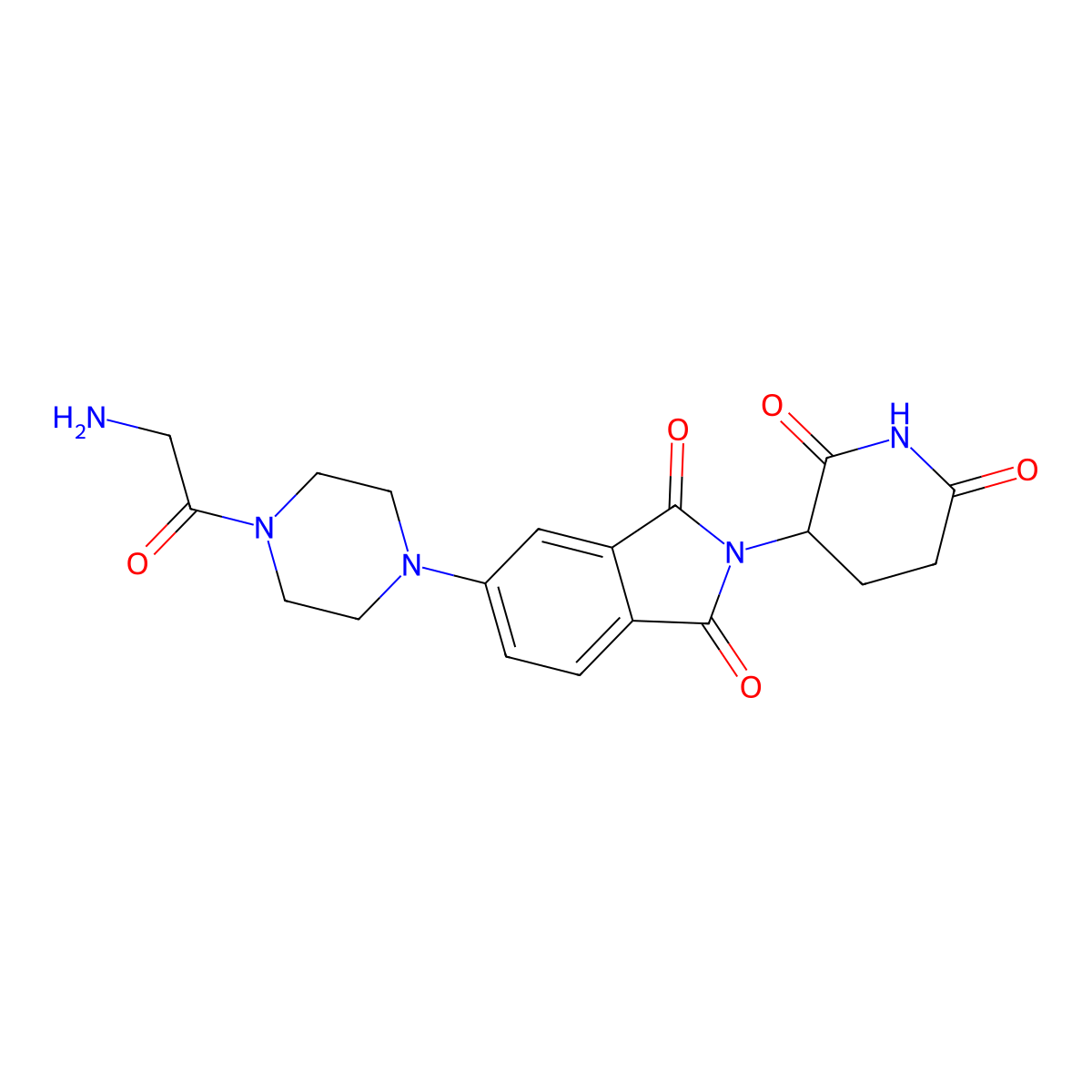 5-[4-(2-aminoacetyl)piperazin-1-yl]-2-(2,6-dioxopiperidin-3-yl)-2,3-dihydro-1H-isoindole-1,3-dione molecular structure, CAS 2703770-33-4