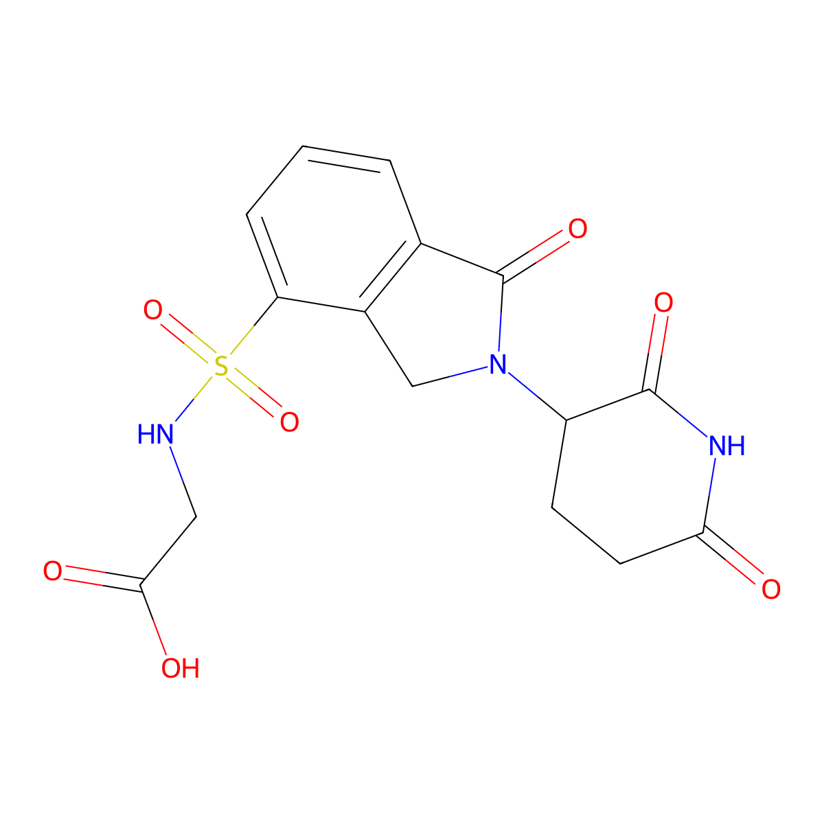 2-[2-(2,6-dioxopiperidin-3-yl)-1-oxo-2,3-dihydro-1H-isoindole-4-sulfonamido]acetic acid molecular structure, CAS 2703770-46-9