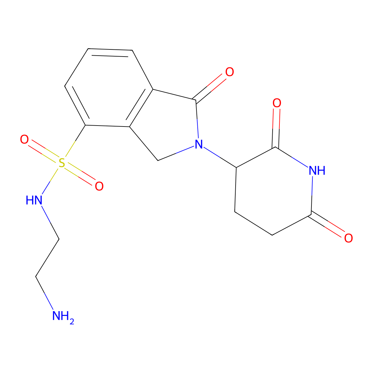 N-(2-aminoethyl)-2-(2,6-dioxopiperidin-3-yl)-1-oxo-2,3-dihydro-1H-isoindole-4-sulfonamide molecular structure, CAS 2703770-73-2