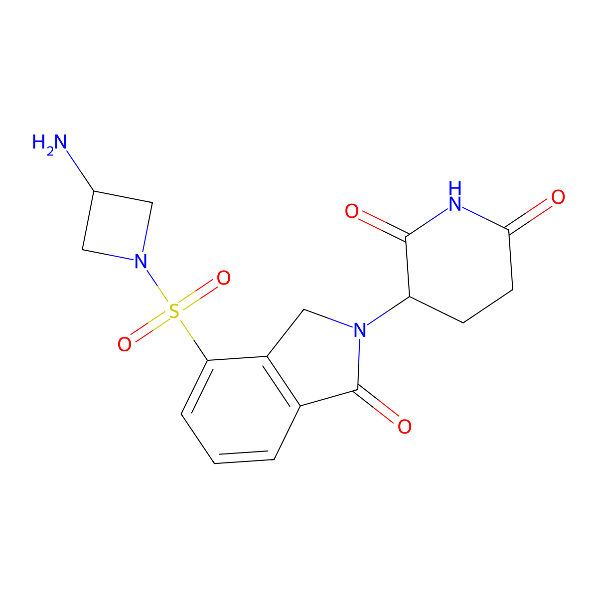 3-{4-[(3-aminoazetidin-1-yl)sulfonyl]-1-oxo-2,3-dihydro-1H-isoindol-2-yl}piperidine-2,6-dione molecular structure, CAS 2703770-75-4