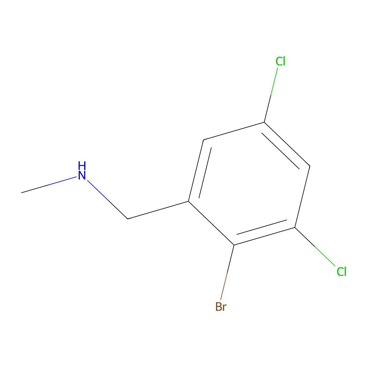 [(2-Bromo-3,5-dichlorophenyl)methyl](methyl)amine molecular structure, CAS 2703770-78-7