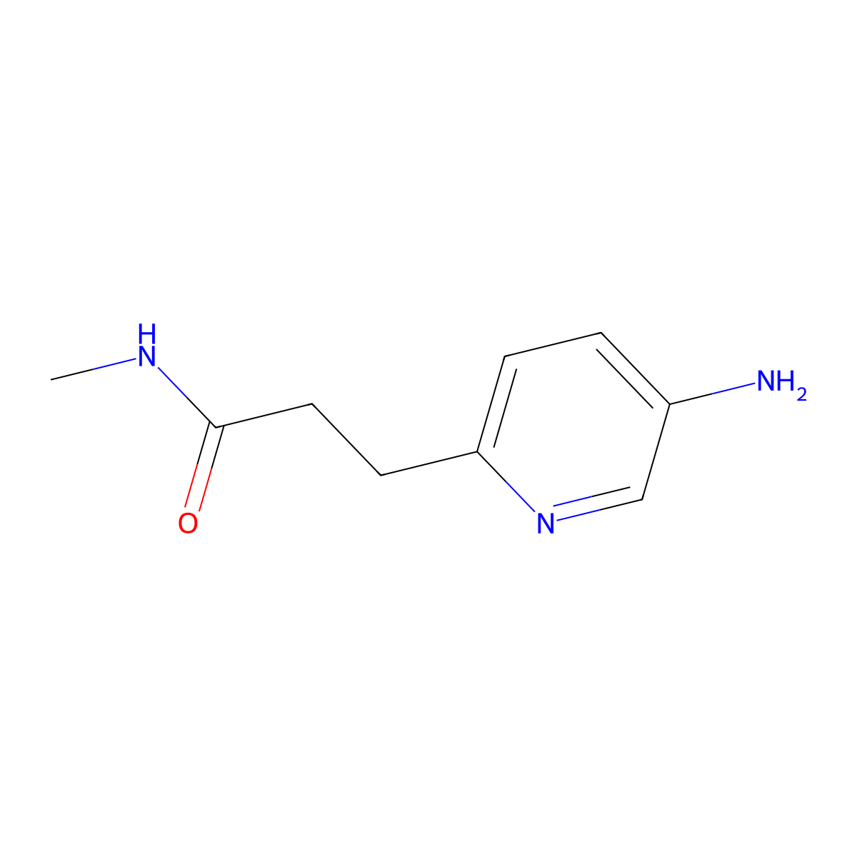 3-(5-aminopyridin-2-yl)-N-methylpropanamide molecular structure, CAS 2703771-30-4
