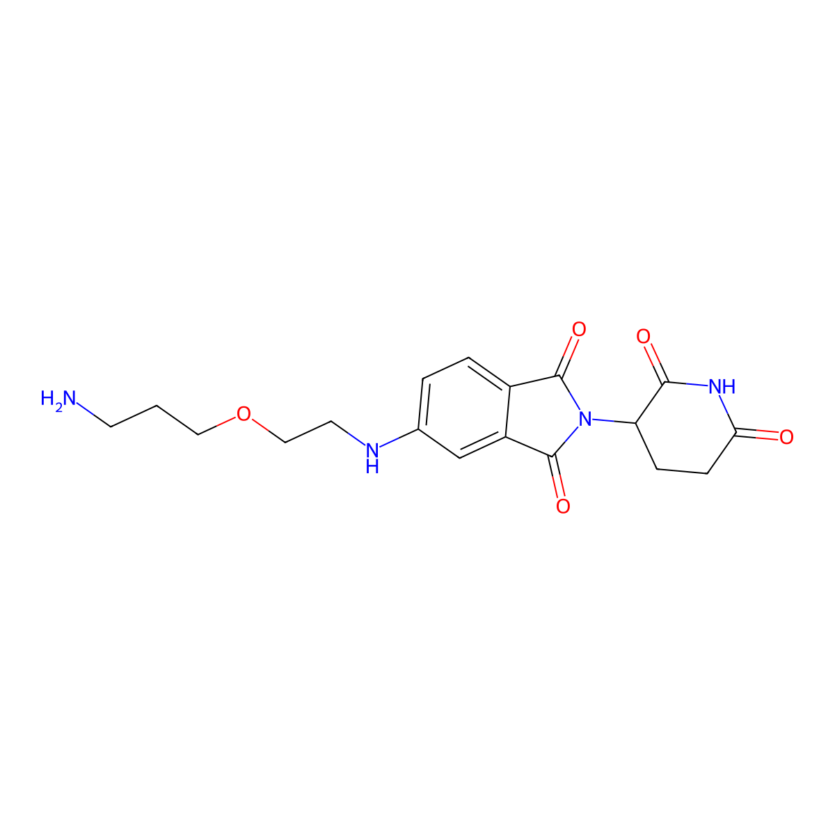 5-[2-(3-Aminopropoxy)ethylamino]-2-(2,6-dioxo-3-piperidyl)isoindoline-1,3-dione molecular structure, CAS 2703771-32-6