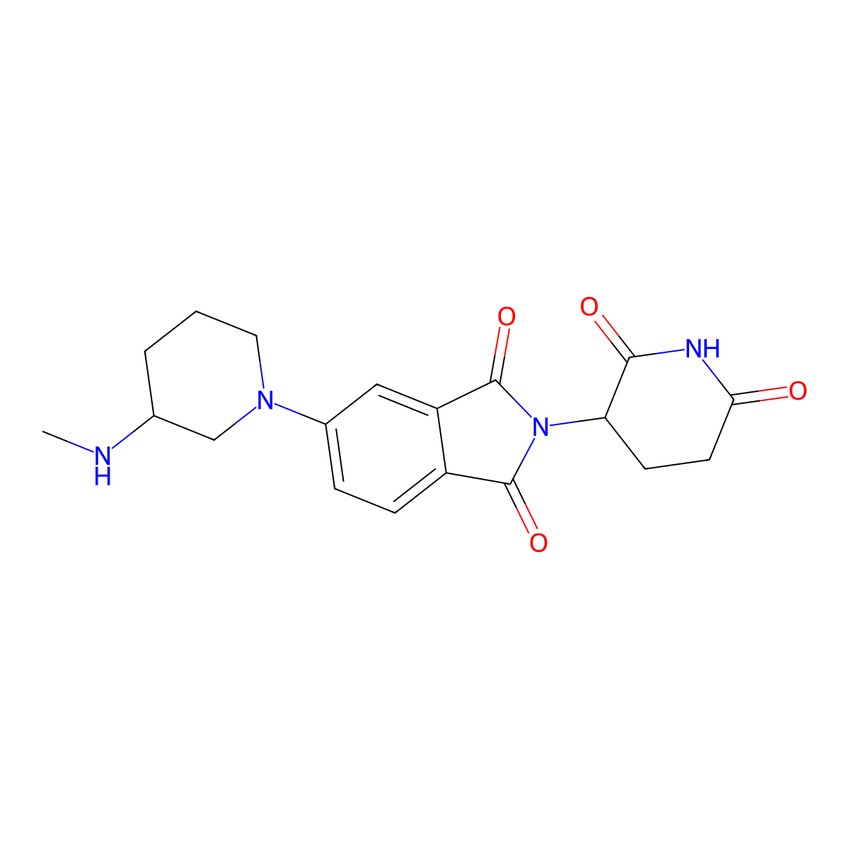 2-(2,6-dioxopiperidin-3-yl)-5-[3-(methylamino)piperidin-1-yl]-2,3-dihydro-1H-isoindole-1,3-dione molecular structure, CAS 2703771-42-8