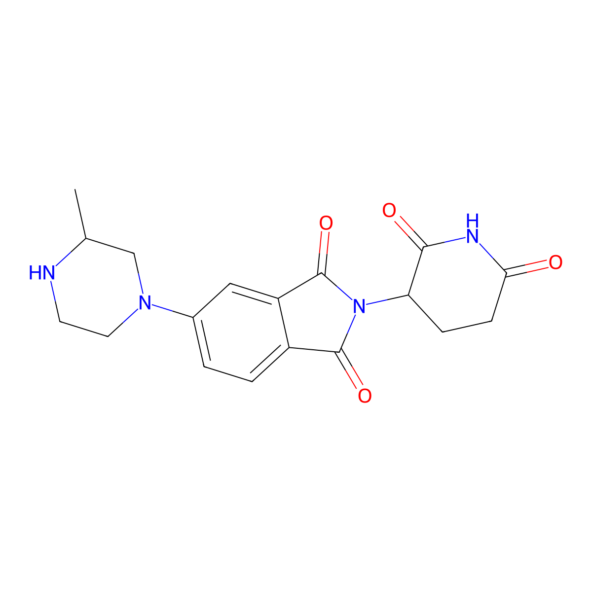 2-(2,6-dioxopiperidin-3-yl)-5-(3-methylpiperazin-1-yl)-2,3-dihydro-1H-isoindole-1,3-dione molecular structure, CAS 2703771-46-2