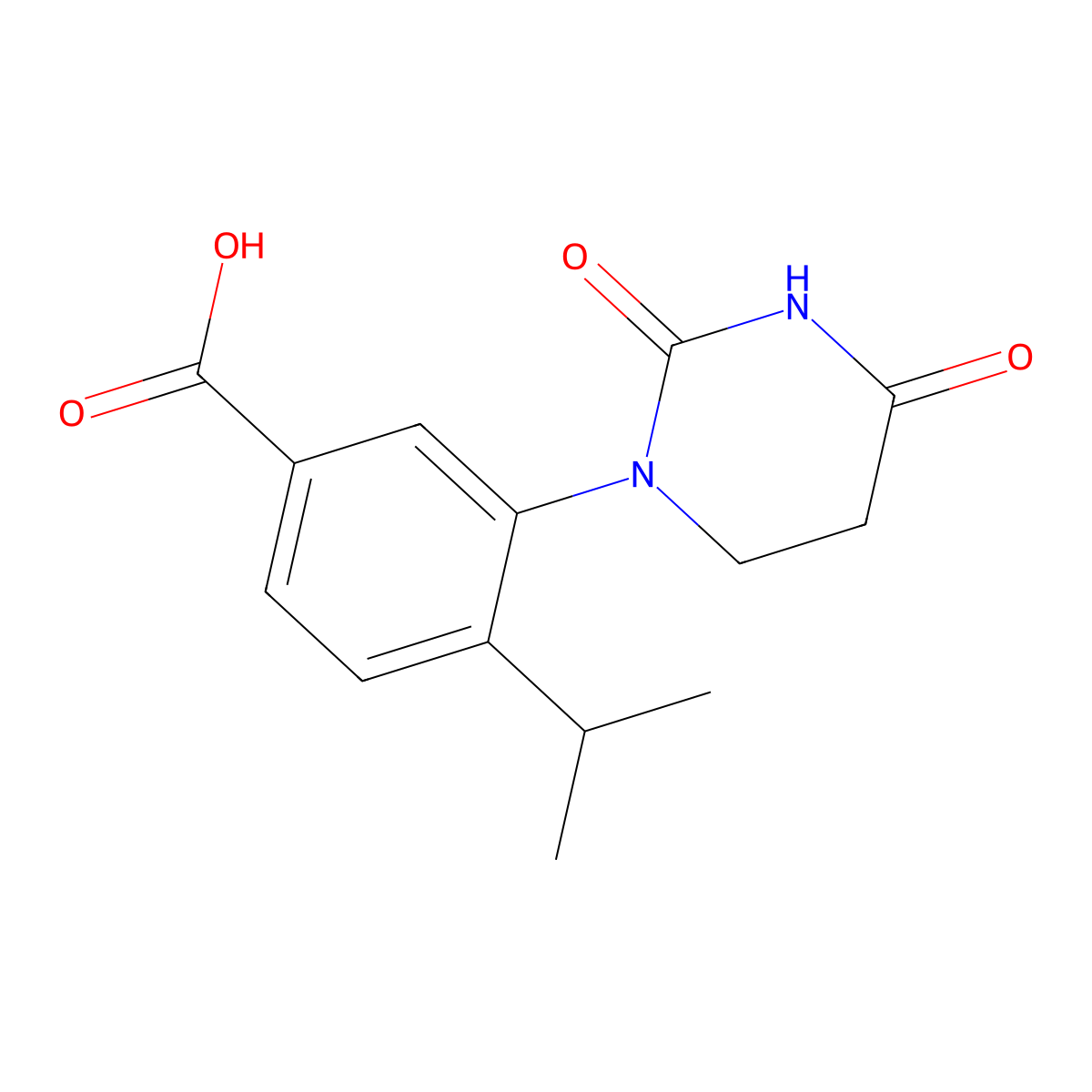 3-(2,4-Dioxo-1,3-diazinan-1-yl)-4-(propan-2-yl)benzoic acid molecular structure, CAS 2703771-91-7