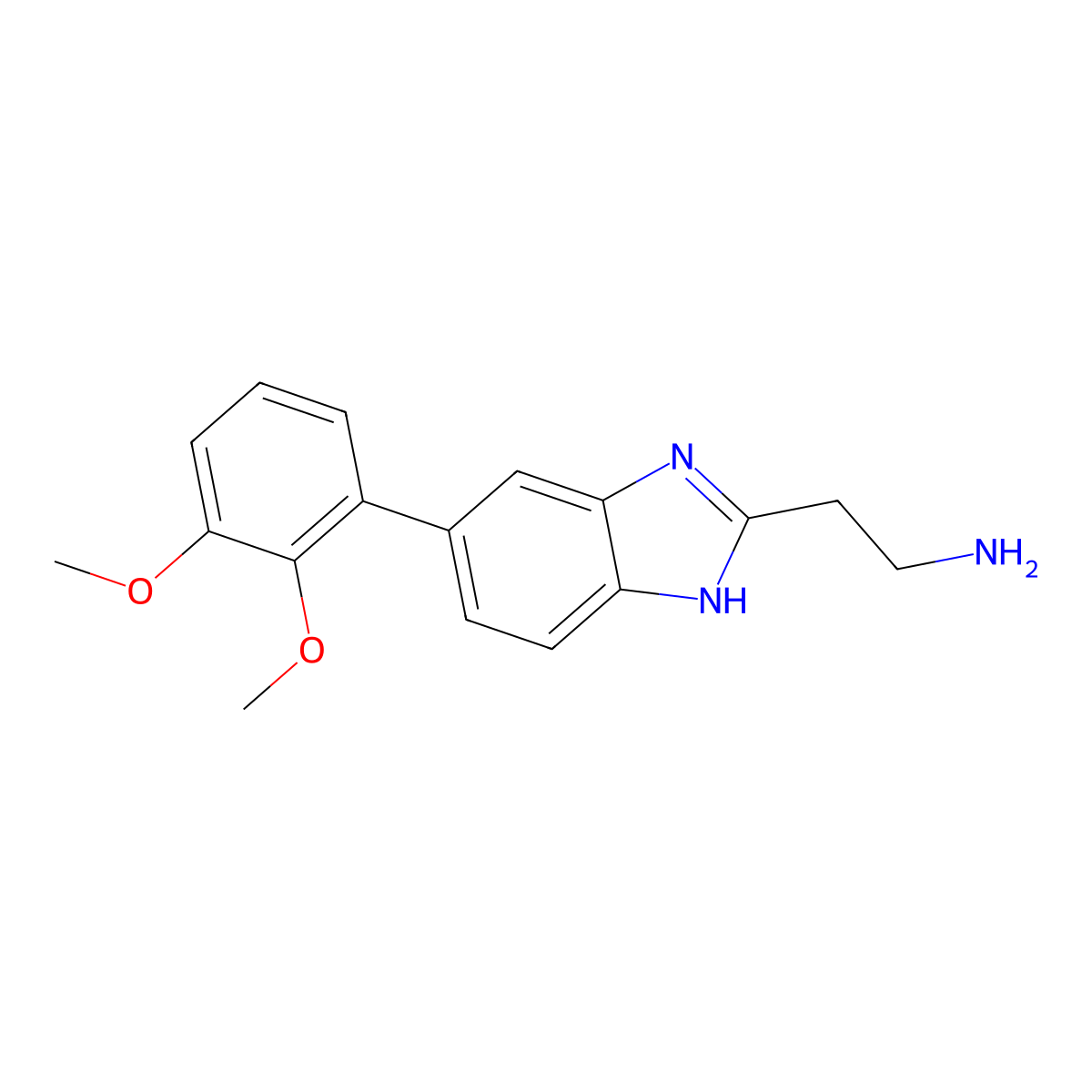 2-[5-(2,3-dimethoxyphenyl)-1H-1,3-benzodiazol-2-yl]ethan-1-amine molecular structure, CAS 2703771-94-0