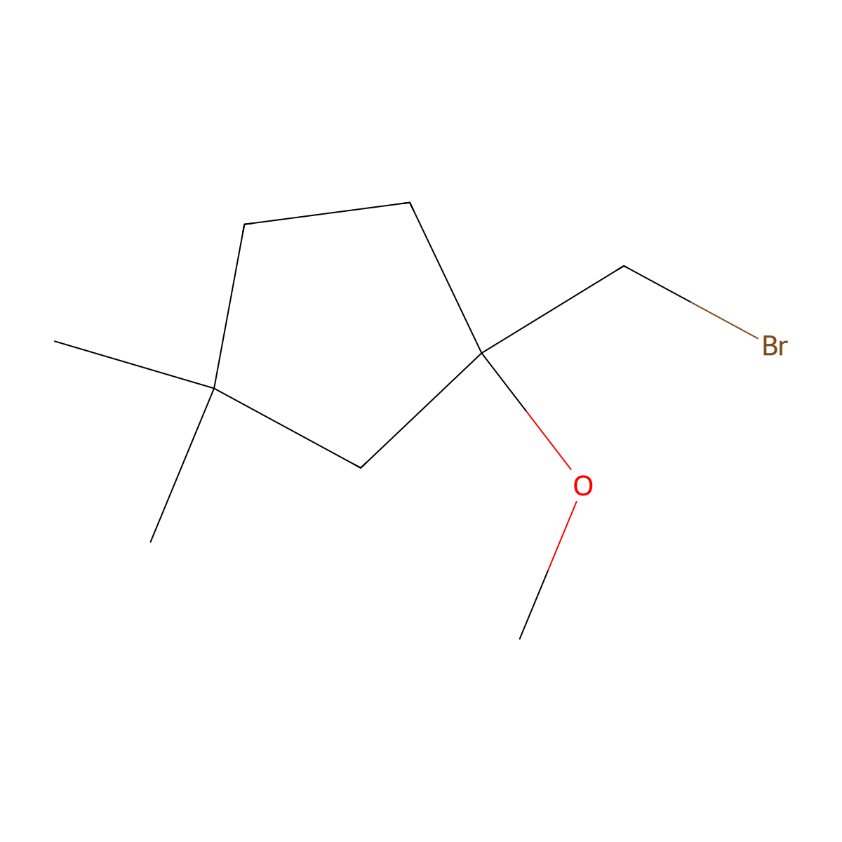 1-(Bromomethyl)-1-methoxy-3,3-dimethylcyclopentane molecular structure, CAS 2703771-95-1