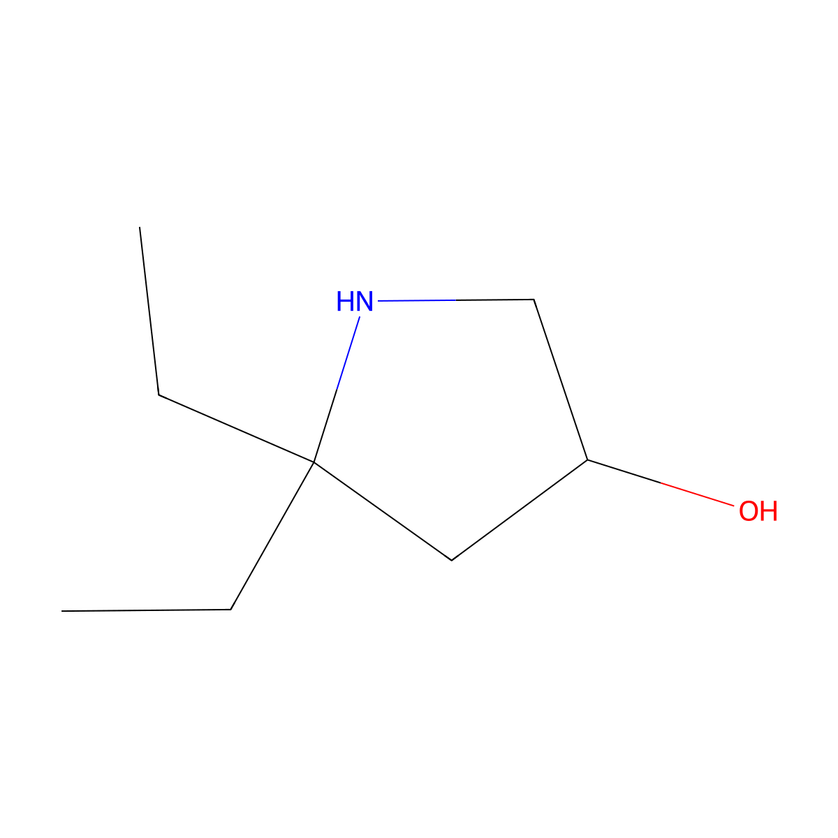 5,5-Diethylpyrrolidin-3-ol molecular structure, CAS 2703772-13-6