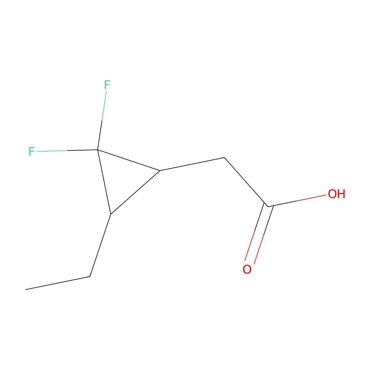 2-(3-Ethyl-2,2-difluorocyclopropyl)acetic acid molecular structure, CAS 2703772-25-0