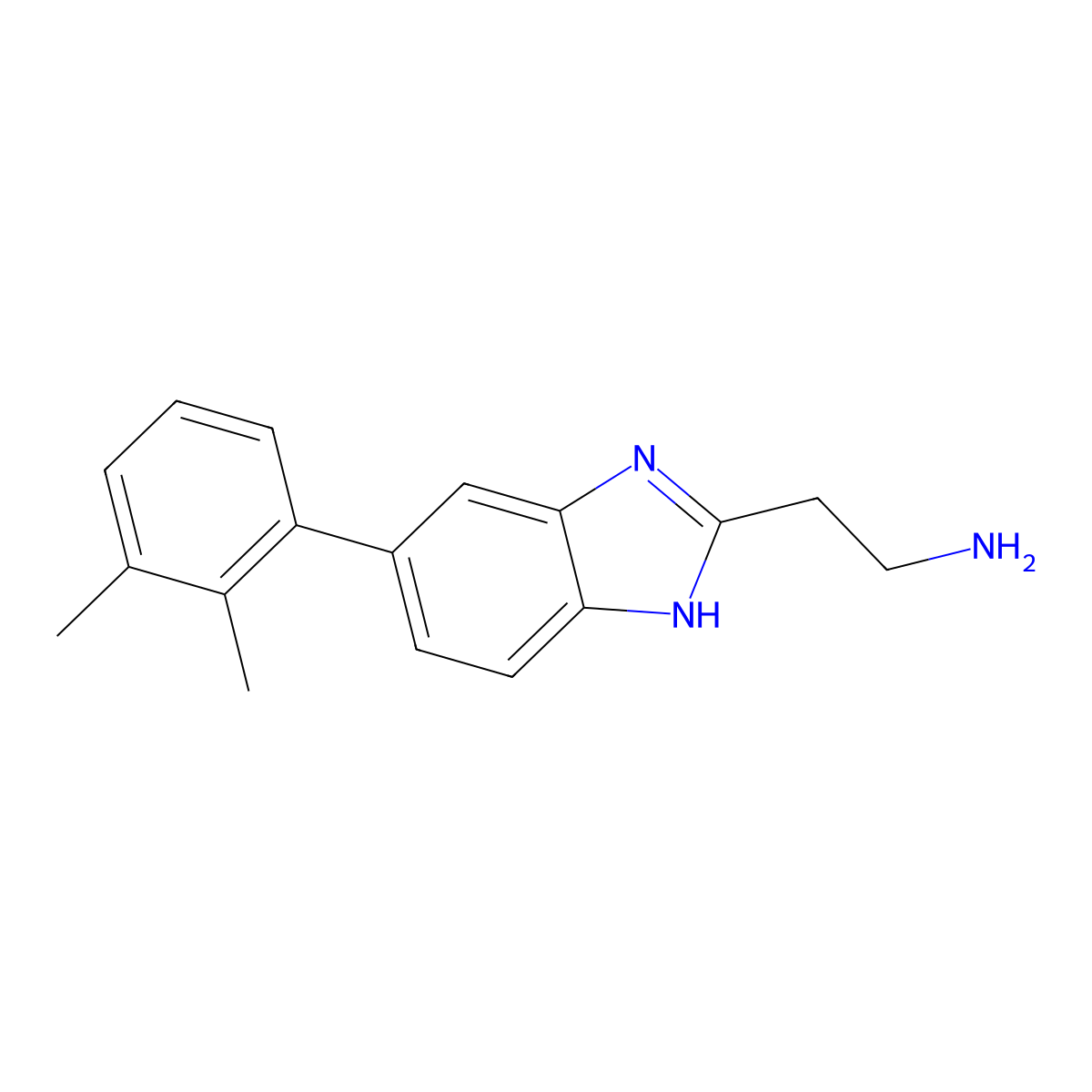 2-[5-(2,3-dimethylphenyl)-1H-1,3-benzodiazol-2-yl]ethan-1-amine molecular structure, CAS 2703772-29-4