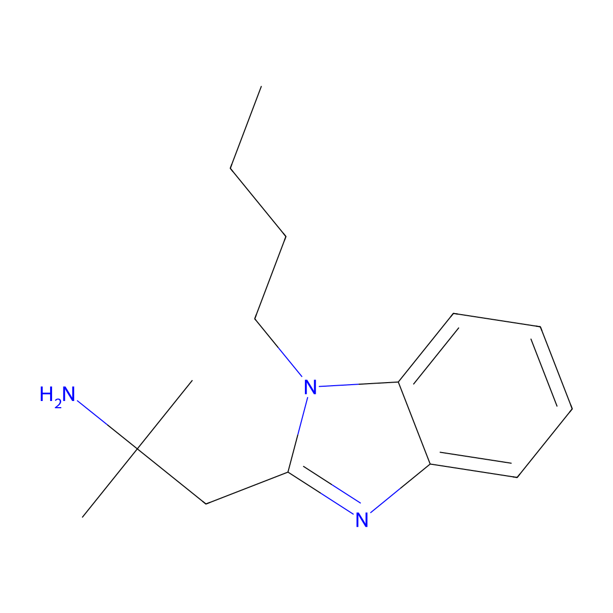 1-(1-butyl-1H-1,3-benzodiazol-2-yl)-2-methylpropan-2-amine molecular structure, CAS 2703772-48-7