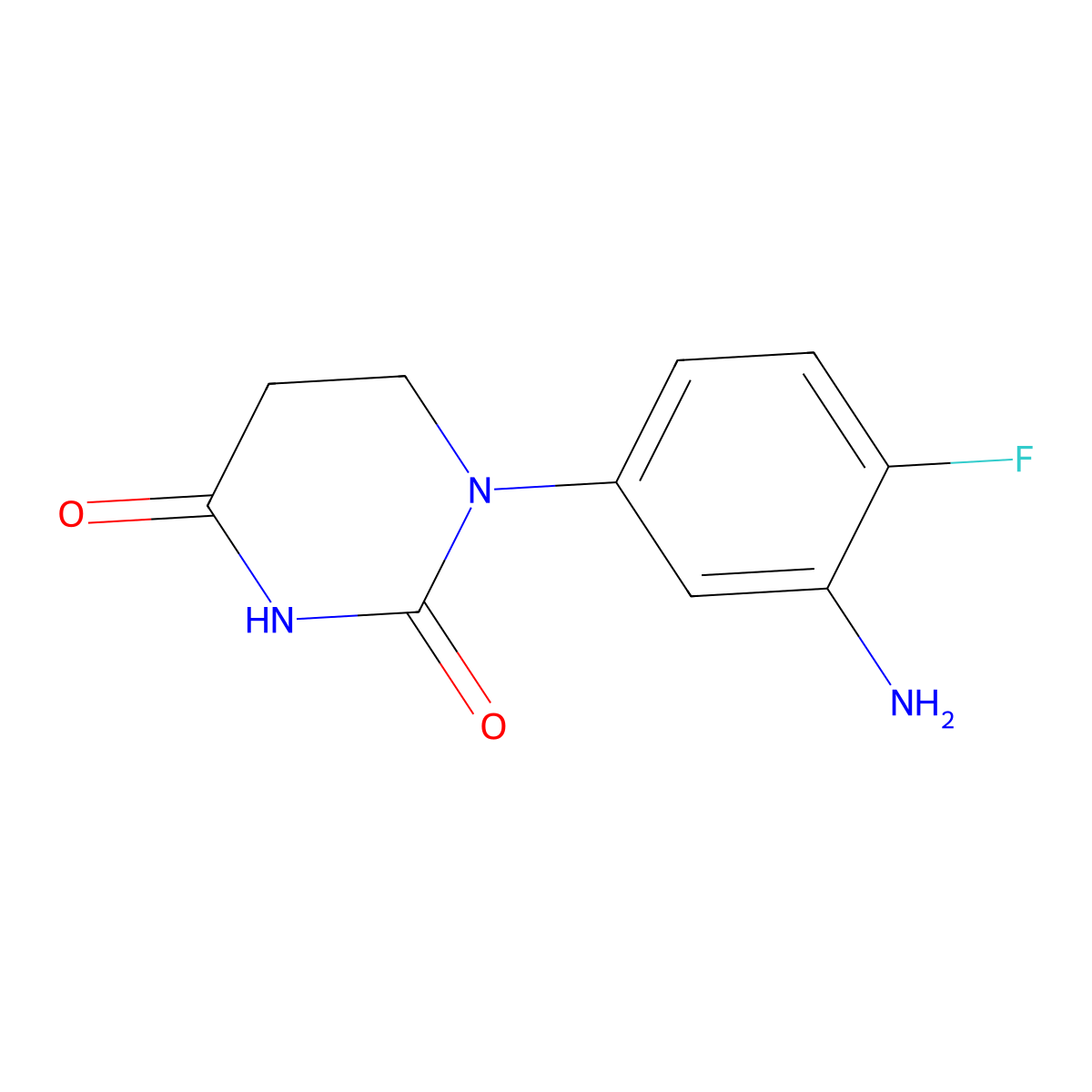 1-(3-Amino-4-fluoro-phenyl)hexahydropyrimidine-2,4-dione molecular structure, CAS 2703772-51-2