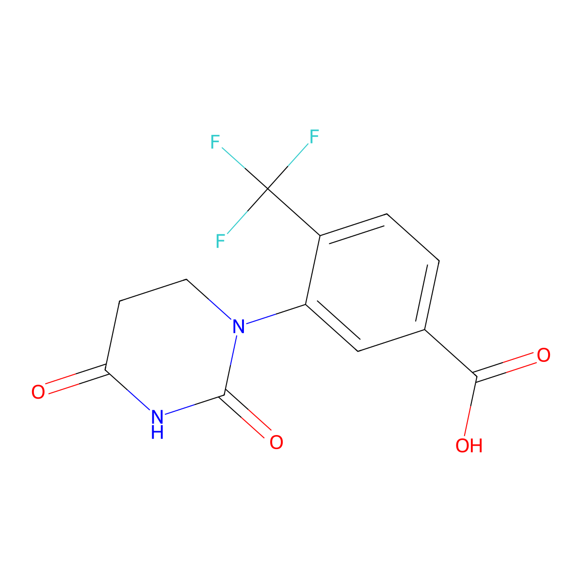 3-(2,4-Dioxo-1,3-diazinan-1-yl)-4-(trifluoromethyl)benzoic acid molecular structure, CAS 2703772-78-3